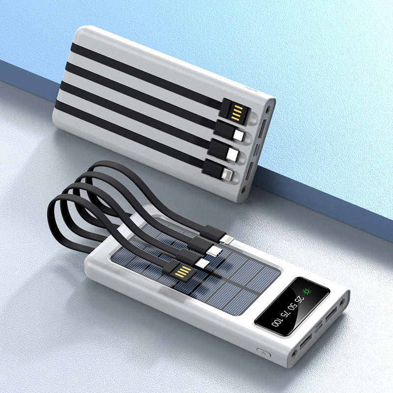 Unleash the Power of the Sun: Portable Solar Power Bank With Cable