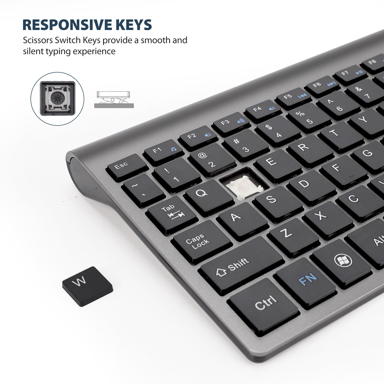 Wireless Usb Mini Silent Keyboard